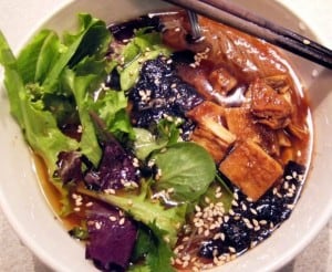 Vegetarian Asian noodle soup - simple, healthy, yummy, and cheaper than the restaurant!