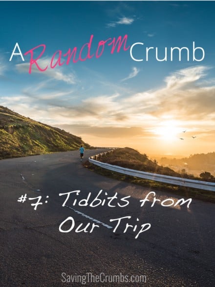 Random Crumb #7: Tidbits from our Trip